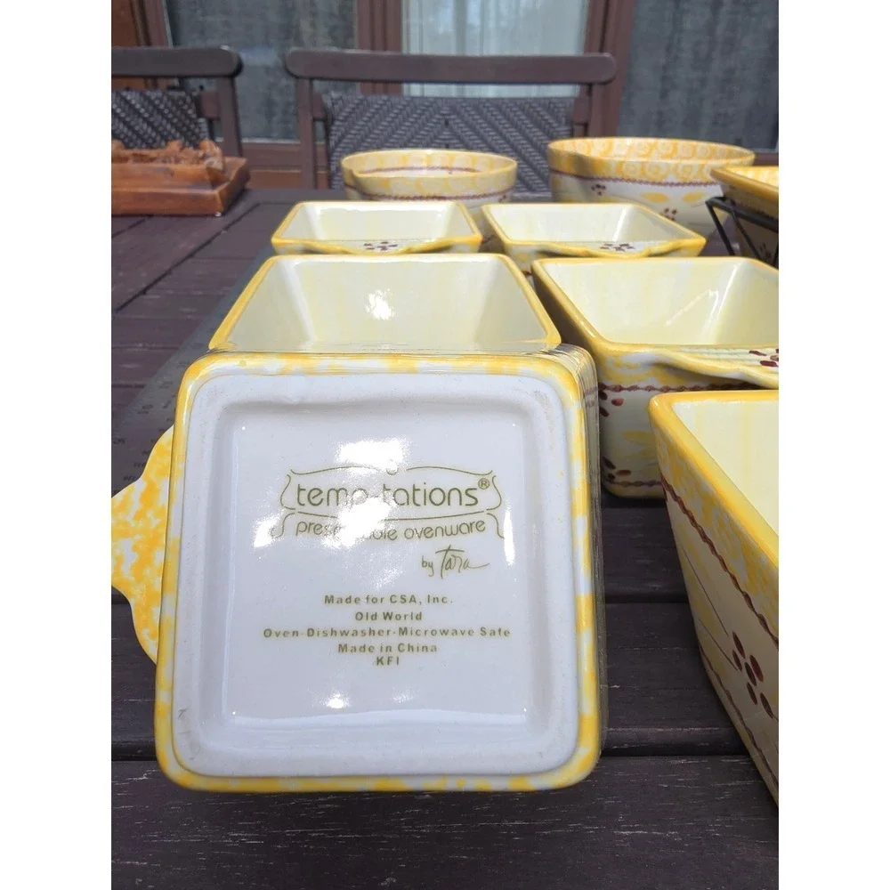 Temp-tations Old World Yellow Bakeware 10‎ Piece Set